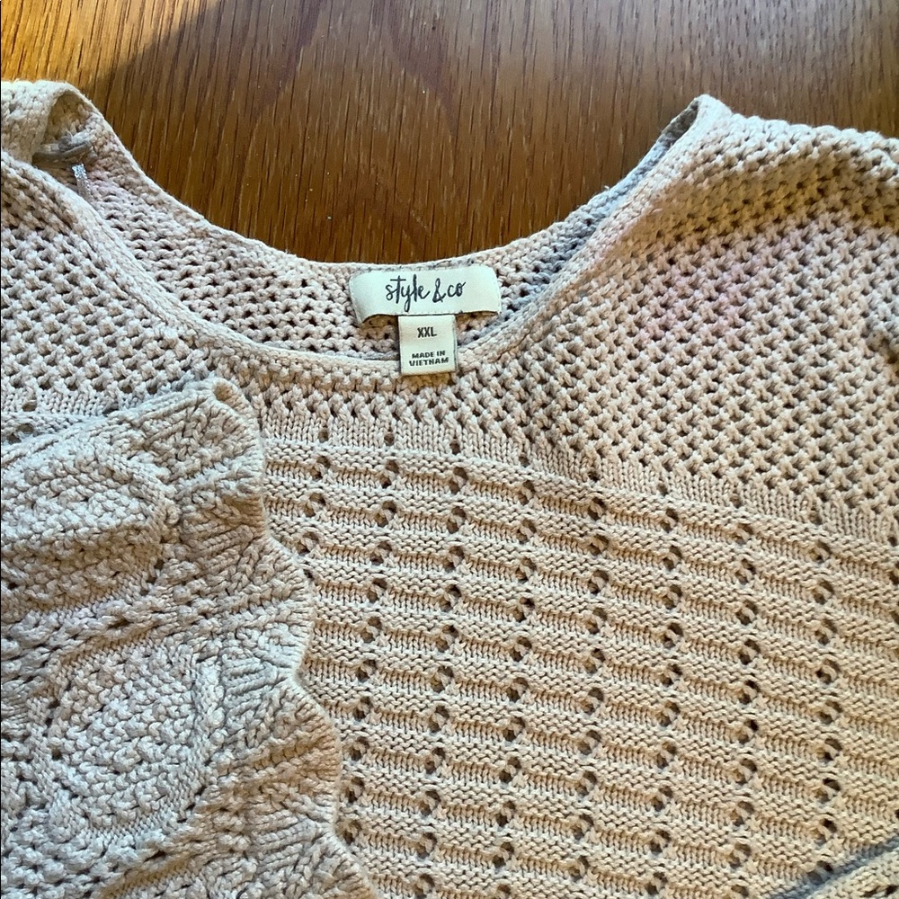 Style & Co Crochet Long Sleeve Sweater